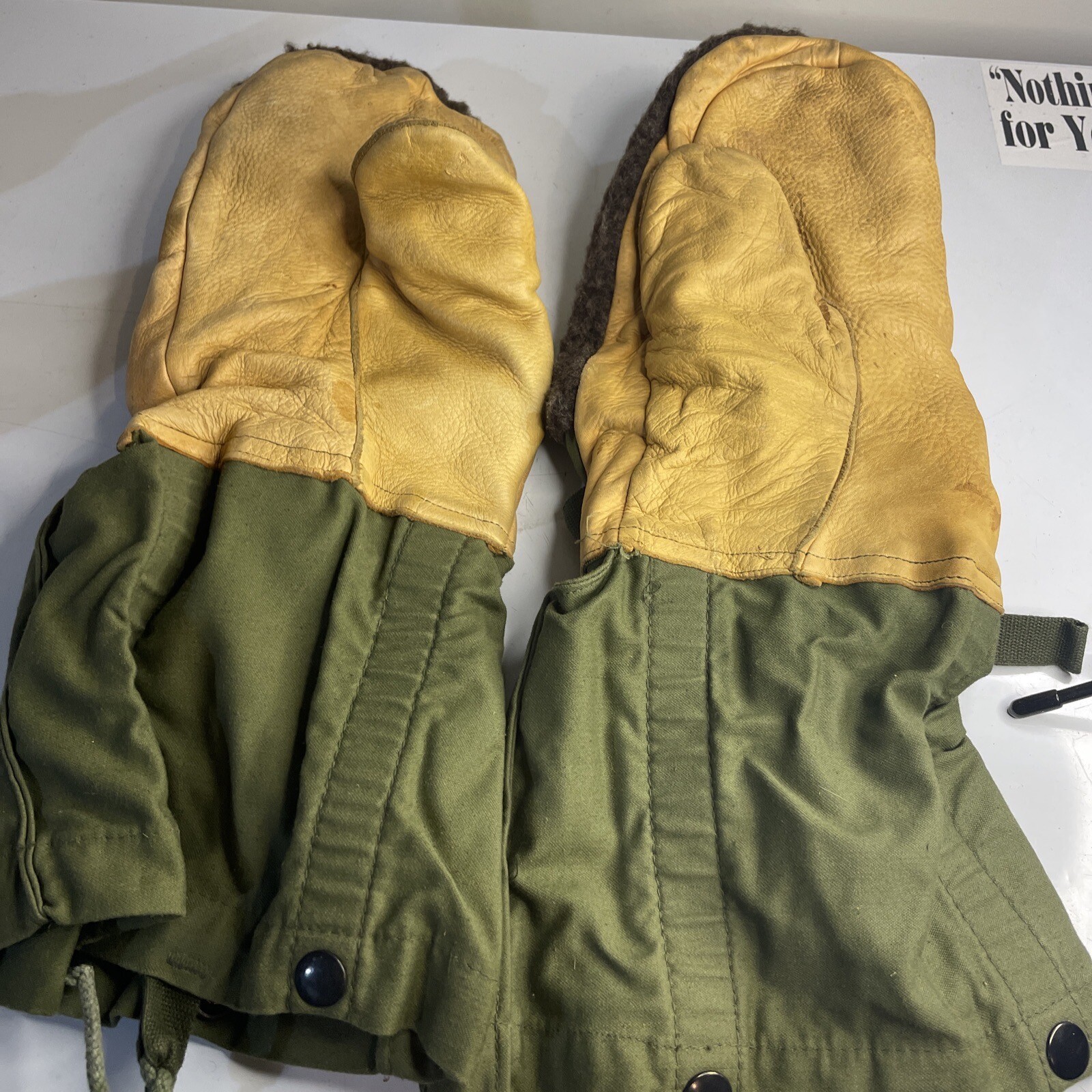 Vintage US Army Arctic Military Fur Mittens Cold Weather Gloves eBay