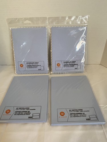 A7 Scallop Cards 5x7” Inkjet Compatible Light Blue 20 Blank Cards 20 Envelopes