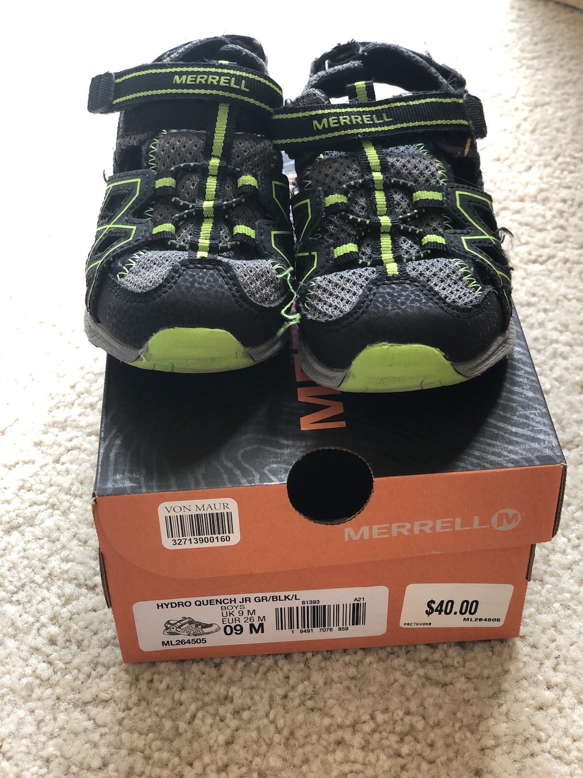 Sandali per bambini merrell taglia 8C grigio nero verde
