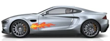 Flames Vinyl Decals Car Behind Tires Flames Sticker Pick A Size Flames Decal Set