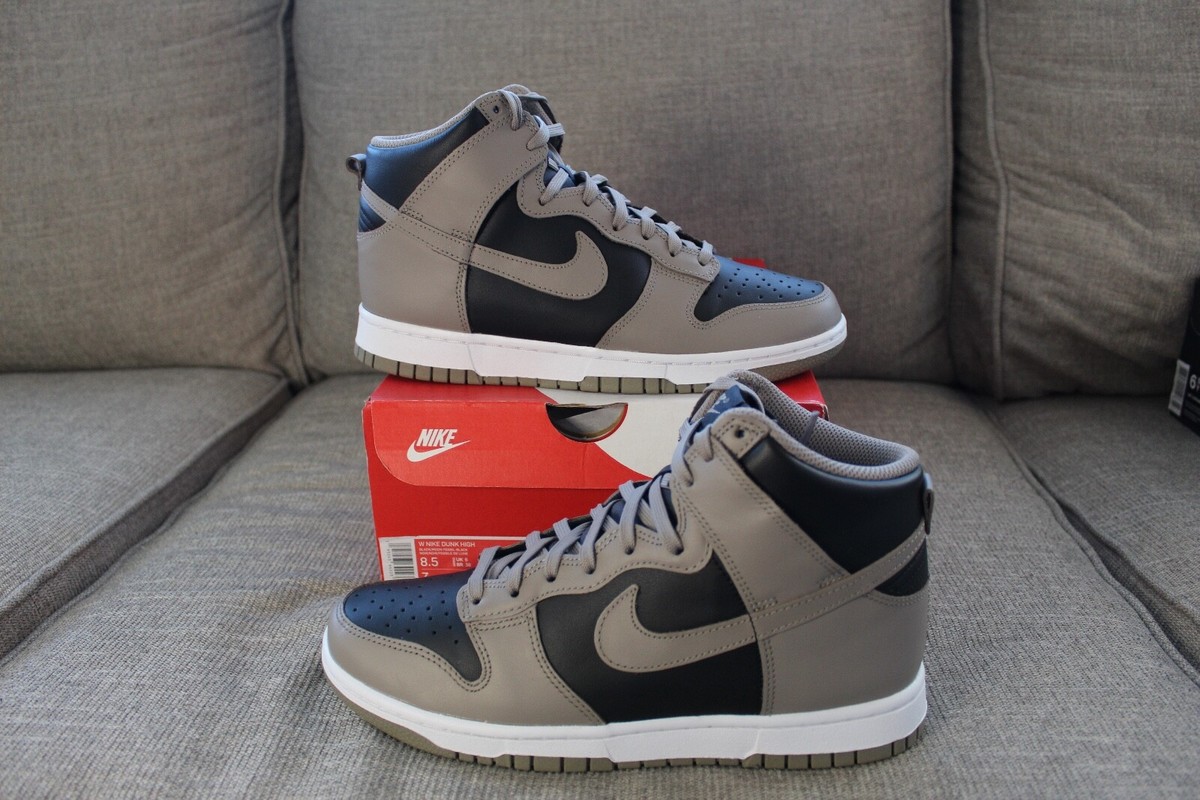 2021 NIKE WOMENS DUNK HIGH BLACK/MOON FOSSIL-BLACK SZ 8.5 VNDS 