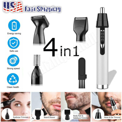 Electric Ear Beard Nose Hair Trimmer Men Eyebrow Mustache Remover Shaver Clipper