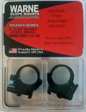 WARNE Maxima QD 1" Med Scope Rings 11mm 3/8" 721LM FAST SHIP