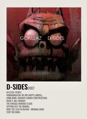 GORILLAZ. D-SIDES. A4 ALBUM SONGLIST PRINT. 