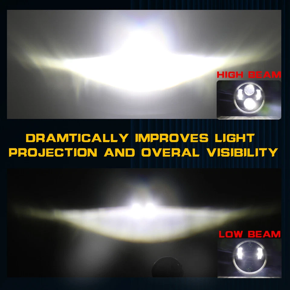 5.75" 5-3/4" Round LED Headlight for GMC C15/C1500 61-70 1971 1972 Pickup C2500 - Image 3 of 4