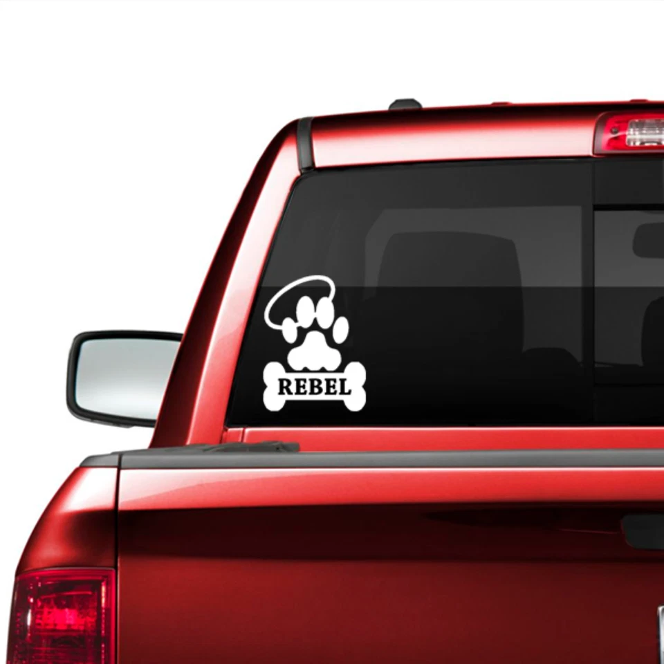 Custom Dog Paw Bone Halo Vinyl Decal Sticker | Rest in Peace Memorial Memory 235 - Image 2 of 4
