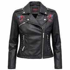 Yoki Faux Leather Zipper Jacket Girls Large 12-14 Motorcycle Moto