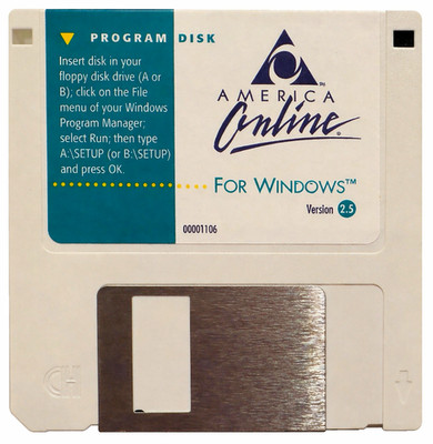 AOL Disk version 2.5 for Windows, America Online, Early 90's