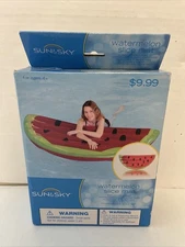 Sun & Sky Inflatable Watermelon Slice Pool Beach Floating Mat Raft 70"x35" New