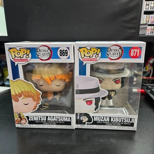 FUNKO POP LOT OF 2 DEMON SLAYER ZENITSU AGATSUMA MUZAN KIBUTSUJI 871 869