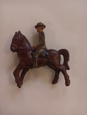 Vintage Cast Iron Cavalry Soldier On Horse Toy