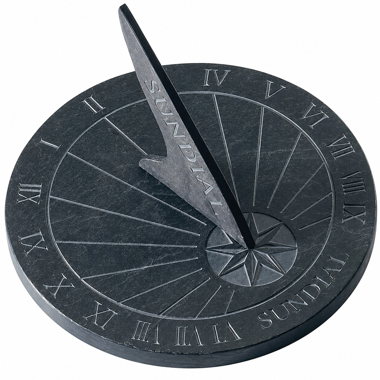 Sundial Garden Ornament Clock Large Slate Patio Tabletop Outdoor Display Décor