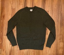 J. Crew Heritage cotton cable knit sweater Heather Moss, Men's XS