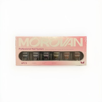 Morovan Professional Nail System (Box Of 6 Nail Polishes) BZCSR018 -New, Sealed