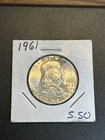 1961 Franklin Half Dollar, 90% Silver, Circulated