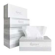 Queenex Ultra Soft Facial Tissues, 150 Tissues per Box, 3-Ply (5-Pack)