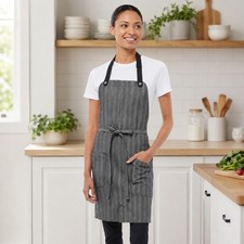 New Chef Works Unisex Seattle Bib Apron Gray