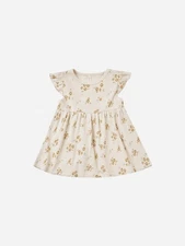 Quincy Mae Honey Flower Flutter Sleeve Dress 18-24 Months Toddler Girls