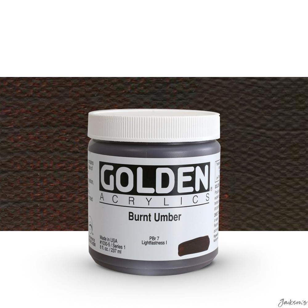Golden Heavy Body Acrylic Paint 237ml Burnt Umber Artist Colour Tube