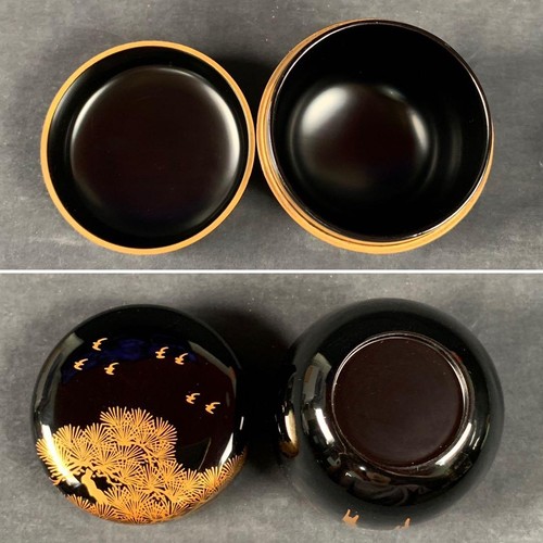 Japanese Natsume Tea Caddy Old Pine Makie Lacquerware Matcha Tea Container - Afbeelding 5 van 9