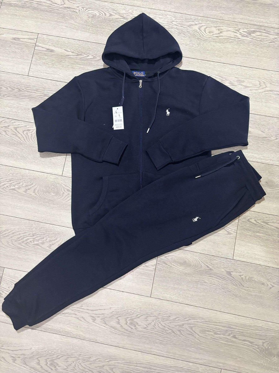 Polo Ralph Lauren Navy Blue Hoodie and Joggers Tracksuit Set for