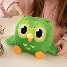 Green Duolingo Owl Plush Toy   Soft Duo Stuffed Animal Cartoon Kids Gift