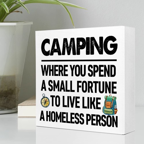 Lustige Camping Schilder DekoCamping Wo Sie ein kleines Vermögen zum Leben ausgeben - Bild 3 von 6