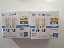 GE Classic 2 2 Pack LED 100W/12.5W Daylight 5000K Dimmable Clear 1600 Lumens
