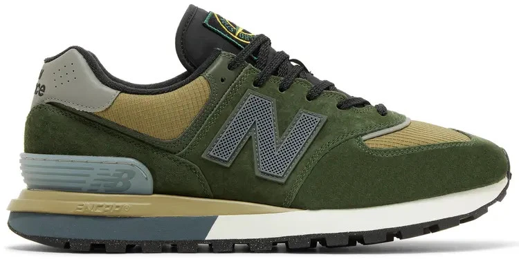 Stone Island x New Balance 574 Legacy Dark Green for Sale