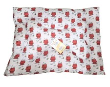 Peanuts Snoopy Pet Bed Soft Cushion Dog/Cat Bed, White with Red Doghouse New