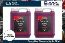 2x AUTOCARE Screen Wash -10C Cherry Scented 5L 5 Litres Removes Dirt Grime 1.44 per litre