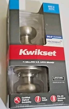 Kwikset  Contemporary Privacy Knob In Satin Nickel Bed And Bath Microban.
