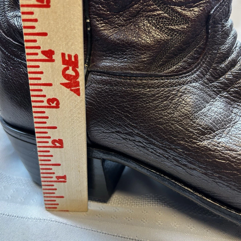 Botas occidentales Dan Post vintage de cuero borgoña para hombre talla 14 D hechas en EE. UU. Foto 4 de 4