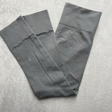 Lululemon Seamless Leggings Womens 6 Grey Cropped Athleisure Yoga Fitness