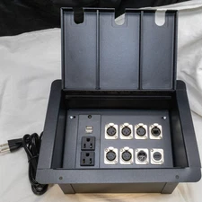 LOT-2025FB_16 Recessed Stage Floor Box With 5 XLR Female Pass-Thru  (SOLD AS IS)