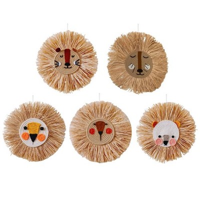 Nordic 3D Cartoon  Wandbehang Dekoration Baumwollfaden Rattan flechten