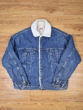 Vintage 80s Levis Sherpa Lined Denim Jacket Size L Large EUC Rancher