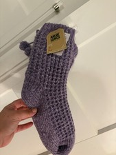 MUK LUKS PURPLE Cabin Socks W/ Shea Butter Size L/XL Bottom Grips