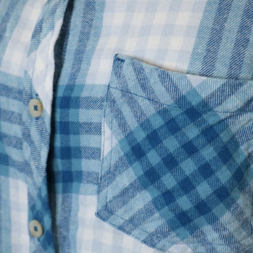 Sonoma Super Soft Flannel Shirt Blue Plaid Long Sleeve Button-Up Misses SIZE S - Picture 3 of 13