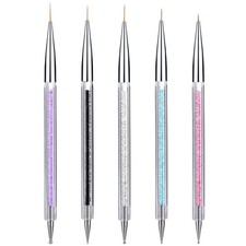 5 Pack Nail Art Brushes Set Dual End Liner and Dotting Tools