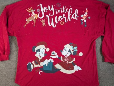 Disney Mickey's Very Merry Christmas Party Joy to the World Spirit Jersey XL Red