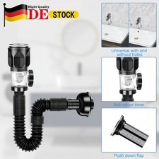 Waschbecken Ablaufgarnitur Sifon Siphon Pop Up Ablaufventil Abfluss Stöpsel Set