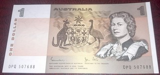 AUSTRALIA $ 1 Dollar BANKNOTE UNC