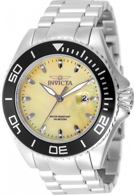 Invicta Pro Diver 48mm Men's Quartz Watch Yellow Mother Of Pearl