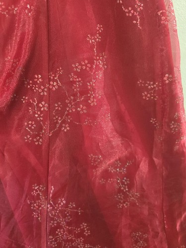 Zum Zum Prom Dress Maxi Gown 11/12 Red 90s Y2K Whimsigoth Vampy Formal Romantic - Picture 15 of 15