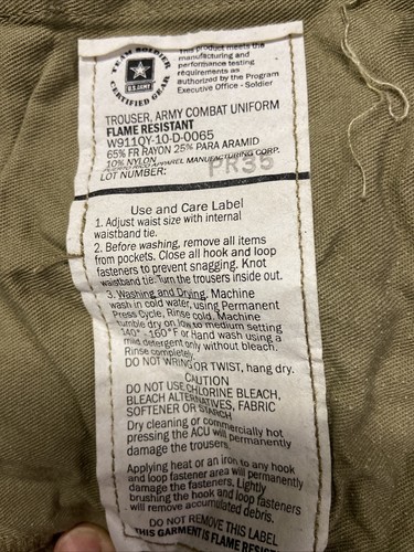 NUEVO Pantalones Uniforme de Combate del Ejército OCP Camuflaje Llamas y Repelente de Insectos XS S M L - Imagen 7 de 7