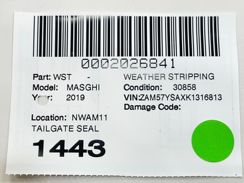 @Rear Trunk Deck Lid Weatherstrip Stripping Seal Maserati Ghibli 2014 - 2024 - Bild 9 von 9