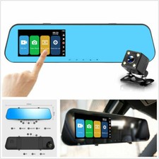 Specchietto Retrovisore Monitor 4.3" Touch Screen Retro 2 Telecamere Auto 1080p - Miniatura 1