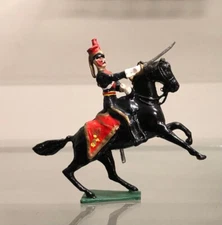 OFFICER ON CHARGING HORSE  , A 54MM PAINTED METAL SOLID FIGURE