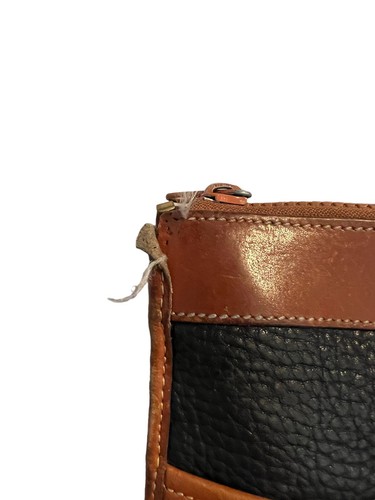 Vintage Dooney and Bourke schwarz hellbraun braun genarbtes Leder Handtasche - Bild 4 von 11